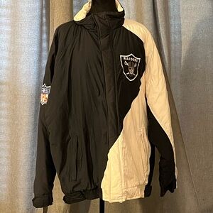 NFL Black and White Raiders Windbreaker Jacket